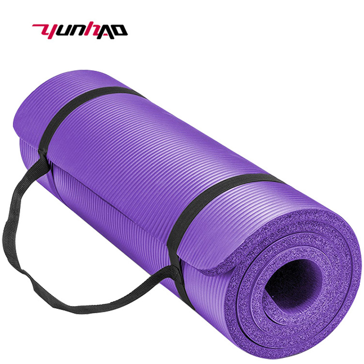 YC Hot Selling Custom Logo NBR Non Slip Yoga Mat 15mm For Exercise Yoga And Pilates