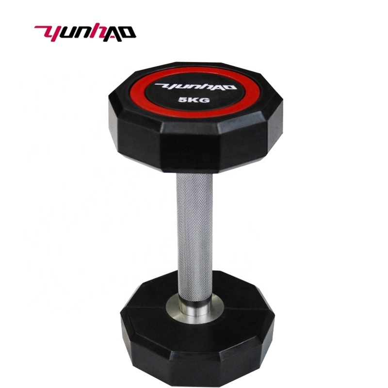 Hot Sale Custom Logo Home Gym Fitness 2.5-70 KG 5-150 LB Decagon Design CPU Coated Dumbbell