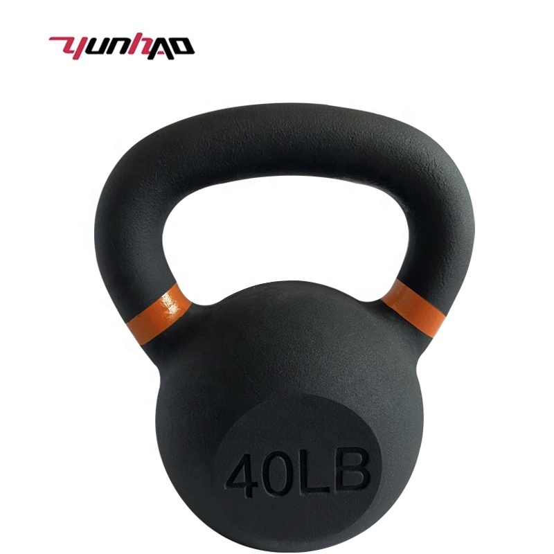 Hot Selling Gym Weight Lifting 5-50 LB Black Power Coated Csat Iron Kettlebell