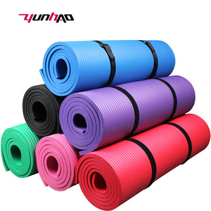 YC Hot Selling Custom Logo NBR Non Slip Yoga Mat 15mm For Exercise Yoga And Pilates