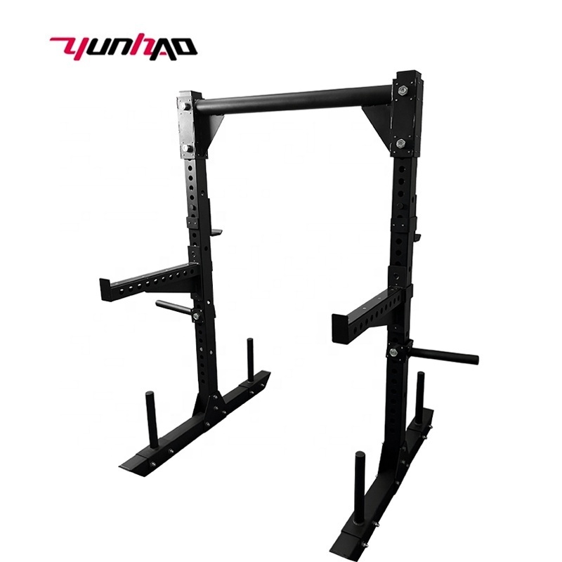 Yuncheng Strength Training Gym Equipment Black Pull Up Power Tower Weightlifting Squat Half Rack