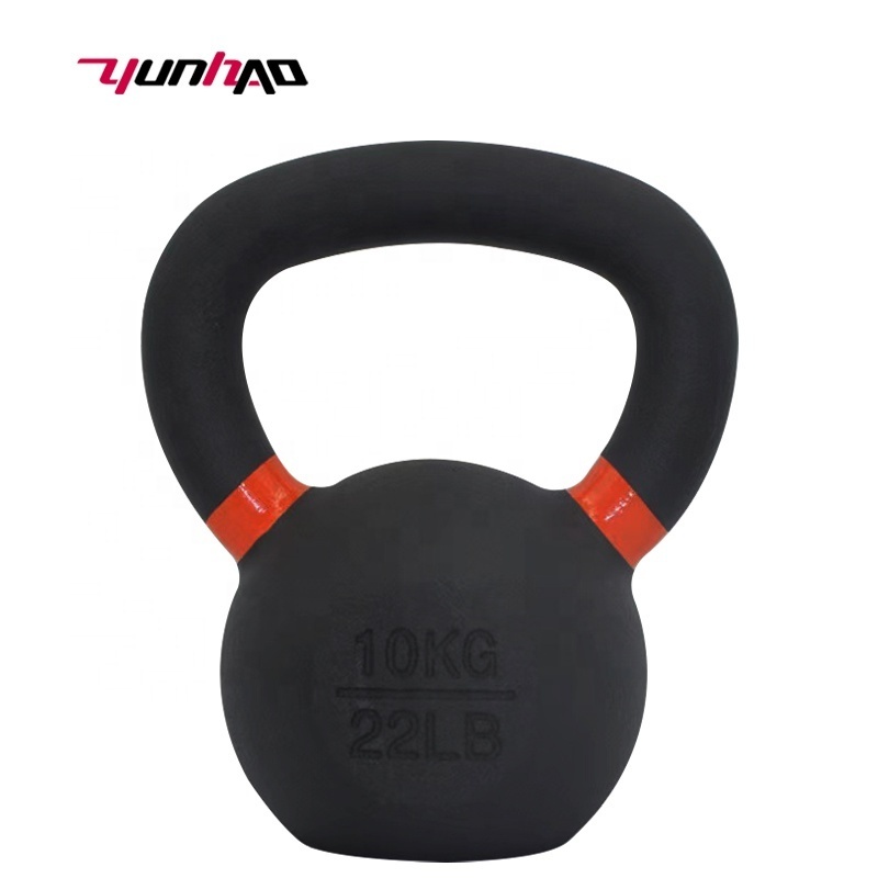 Yuncheng High Quality Custom Logo Weights 4 KG to 32 KG Powder Coated Solid Cast Iron Kettlebell