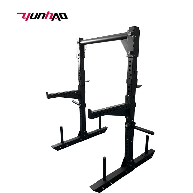 Yuncheng Strength Training Gym Equipment Black Pull Up Power Tower Weightlifting Squat Half Rack