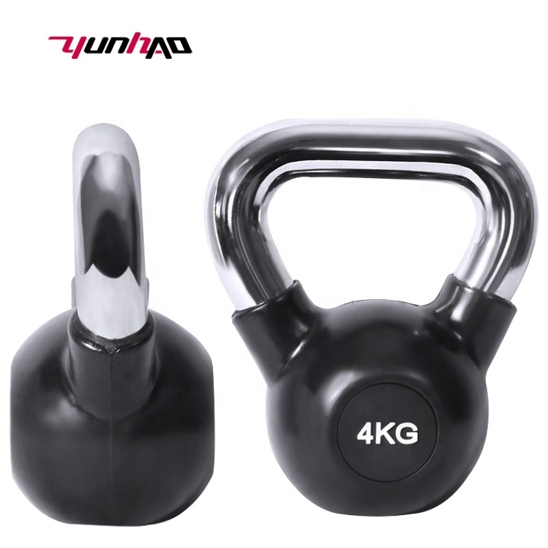 Yuncheng Wholesale 4KG To 32KG Fitness Equipment Rubber Coated Cast Iron kettlebell For Exercise