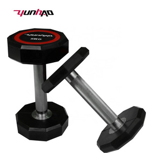 Hot Sale Custom Logo Home Gym Fitness 2.5-70 KG 5-150 LB Decagon Design CPU Coated Dumbbell