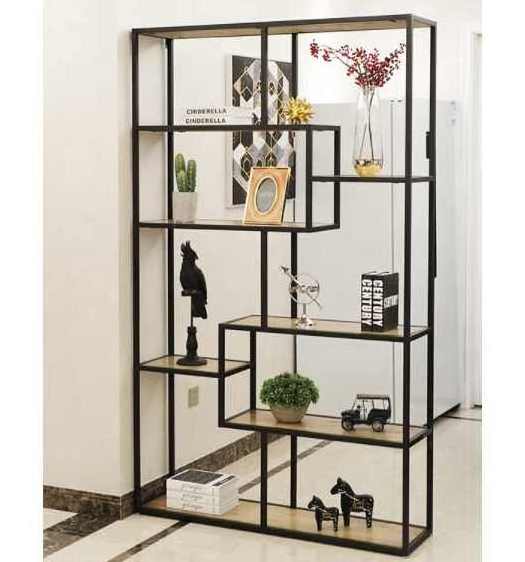 Living Room Industrial Modern Black Metal Tall Book Shelves