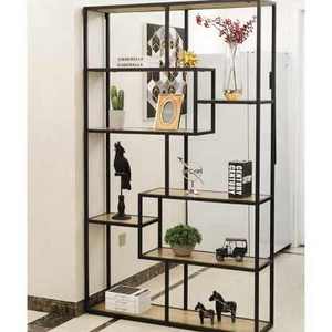 Living Room Industrial Modern Black Metal Tall Book Shelves