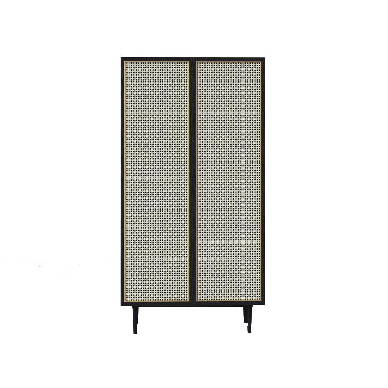 Black Bedroom Furniture Rattan Cane Wardrobe Closet