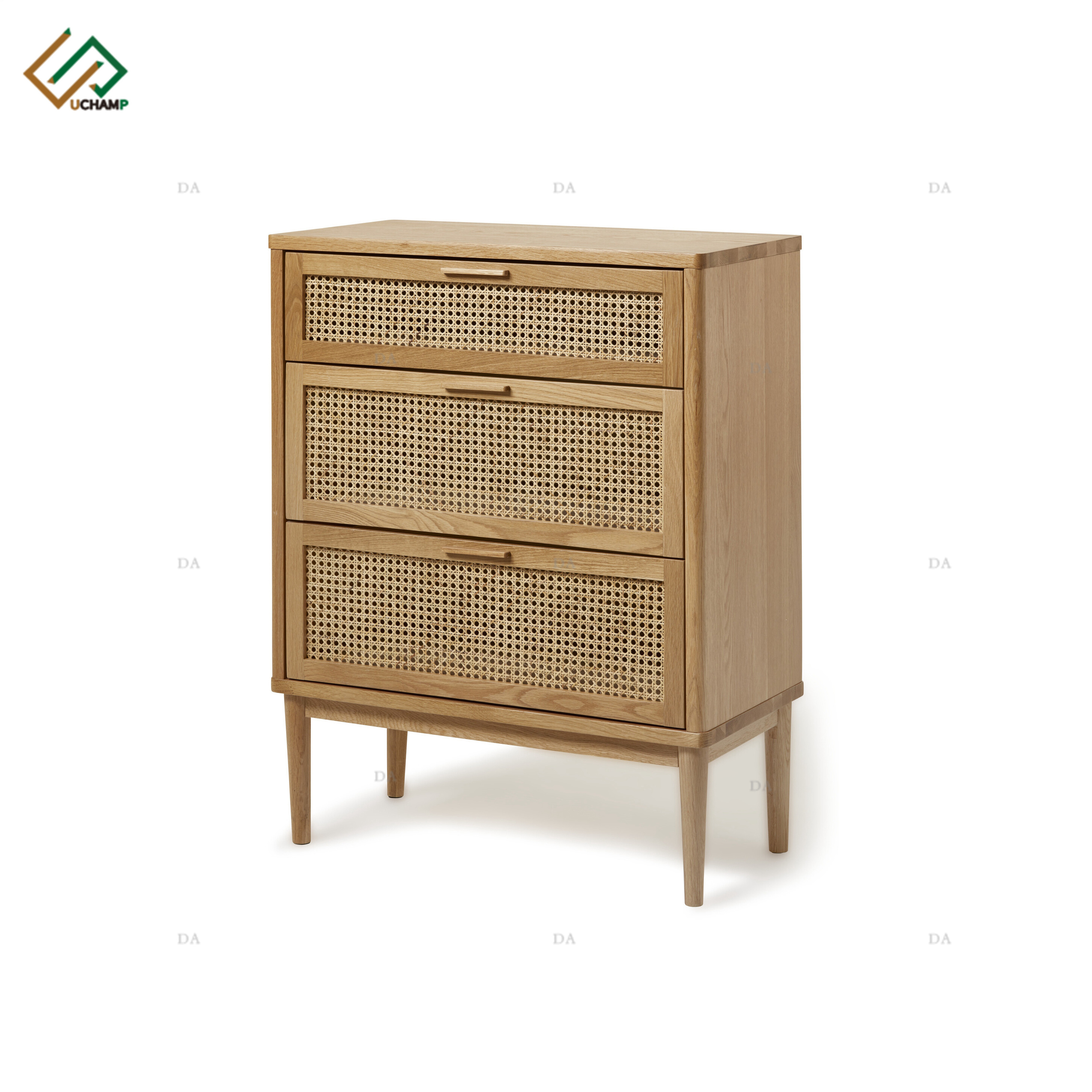 Wholesale Home furniture new design 2024 wholesale rustic entryway wood console table with rattan doors