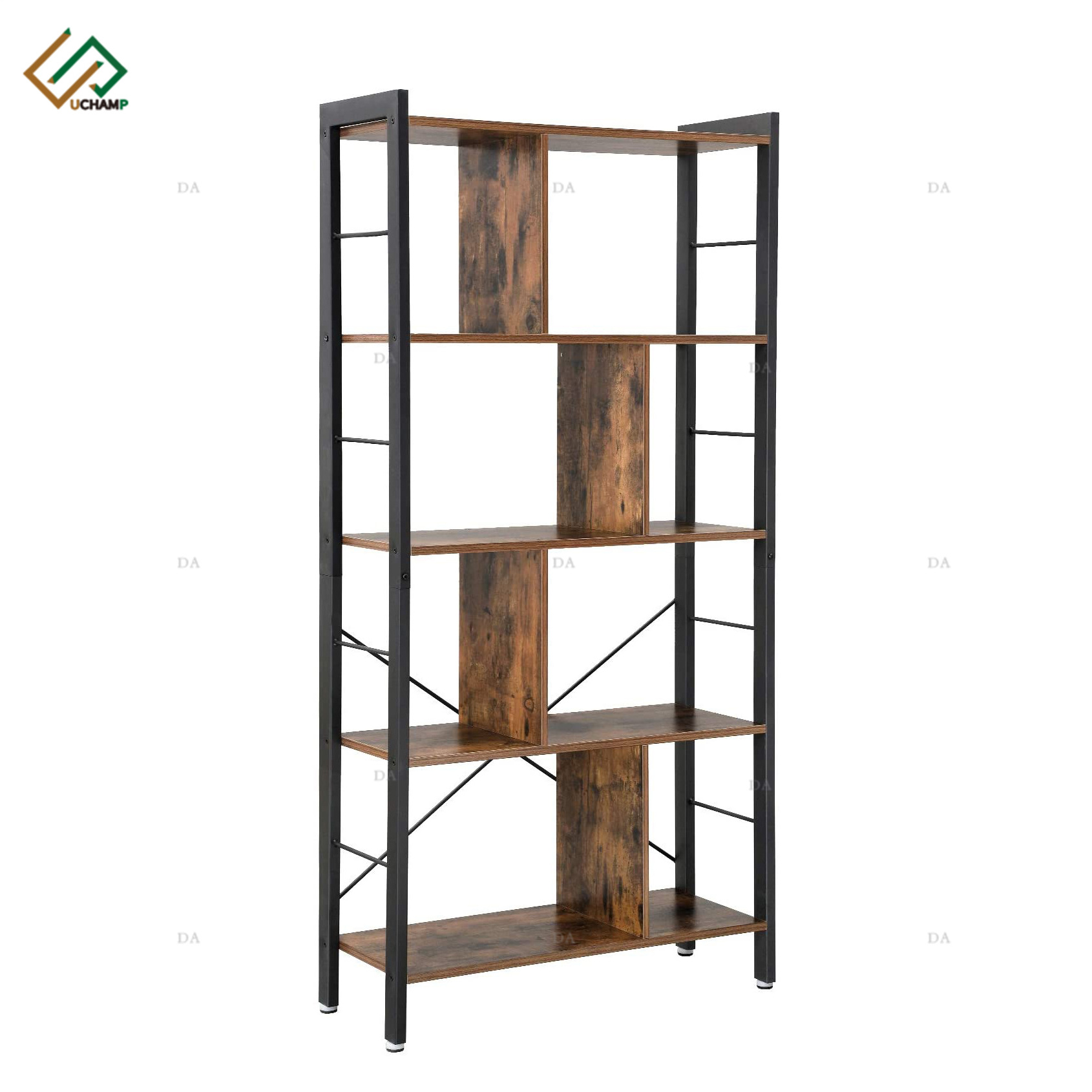 4-Tier Wood Bookshelf Floor Standing Bookcase Rotation Book Storage Cabinet Home Decoration For bedroom livingroom