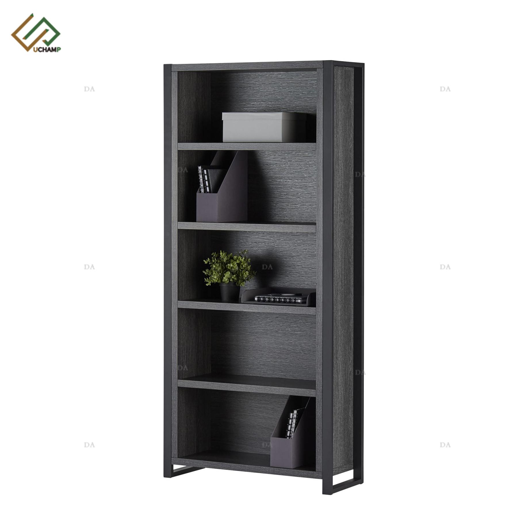 4-Tier Wood Bookshelf Floor Standing Bookcase Rotation Book Storage Cabinet Home Decoration For bedroom livingroom