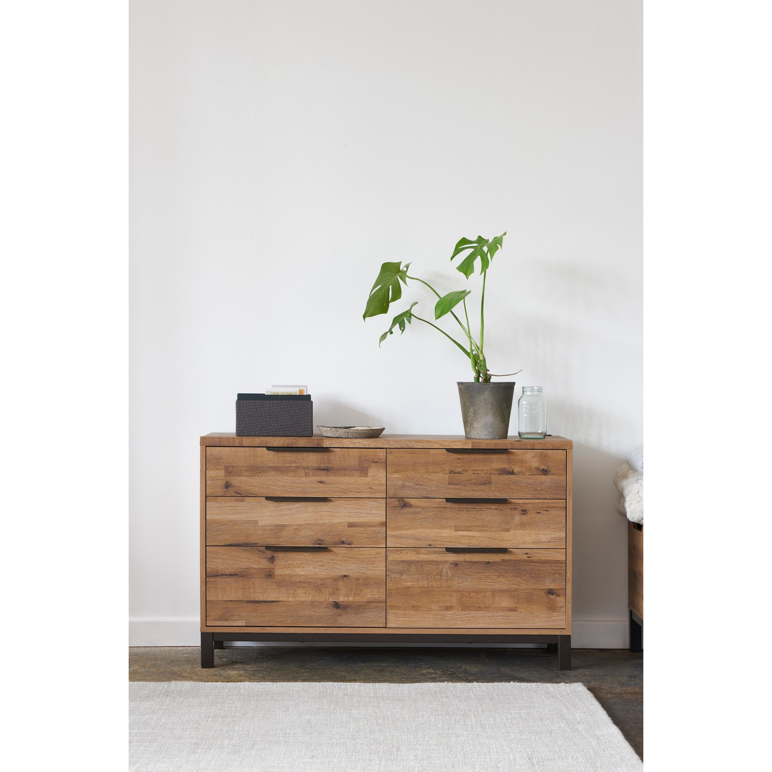 Brown Industrial Classic Side Table S Shape bedside table