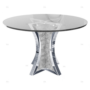 New Arrival Silver Mirrored Dining Table Crushed Diamond Table For Dining Room Furniture