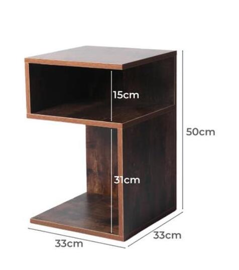 Best Price Industrial Design Furniture Burning Wood Handcrafted S Shape Side Table for Bedroom Bed Side Home Decor