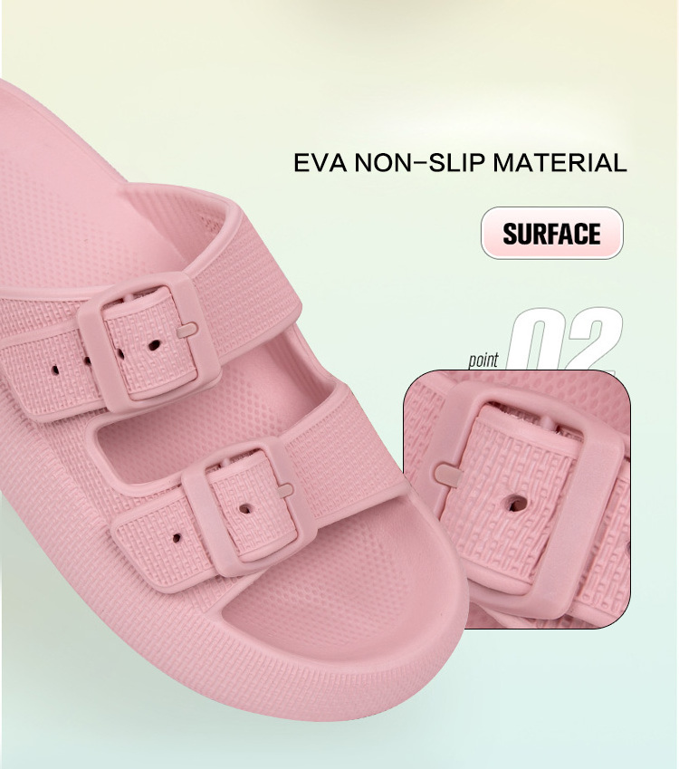 Pillow Slides Summer Fashion Thick Bottom Step On Shit Feeling Eva Sandals And Slippers Women Outdoor Indoor Sandals With Buckle