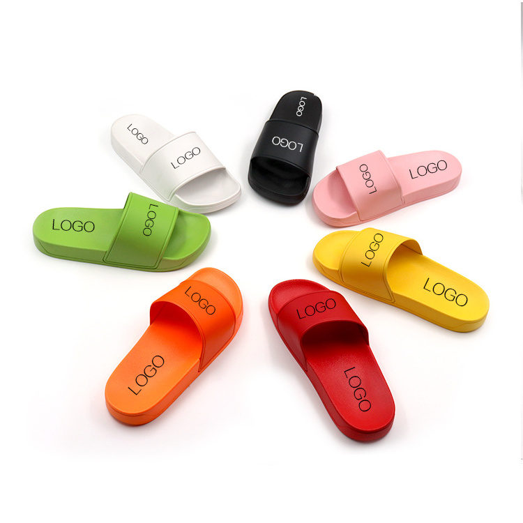 wholesale custom indoor home slides latest design PVC sandals Thick soles soft female slippers custom flip flops for women