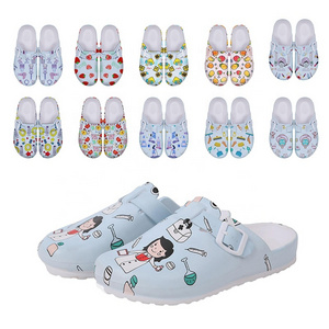 women print nurse shoes wholesale custom medical slippers high quality waterproof clogs female slippers slides footwear