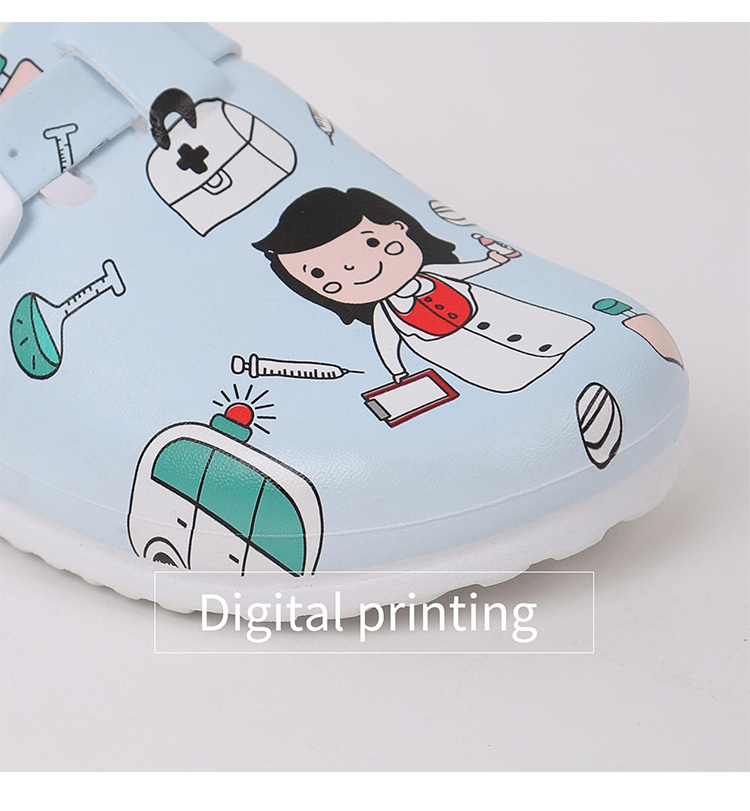 women print nurse shoes wholesale custom medical slippers high quality waterproof clogs female slippers slides footwear