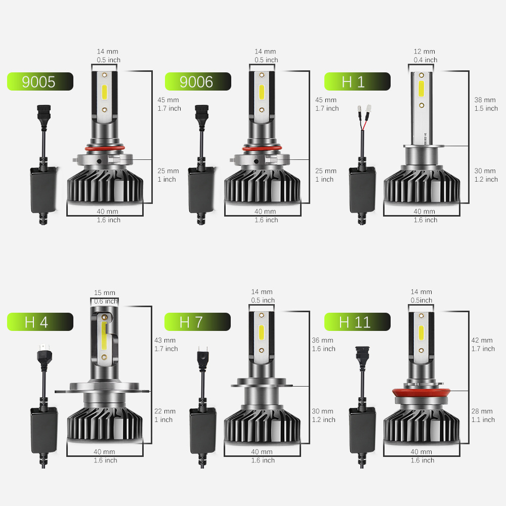 ZES LED Chip F2 Led Headlight H4 H7 9005 9006 car lights led H4 9004 h11