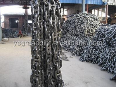 CCS Black Painted Stud Link Anchor Chain Kenter Stud Link Ship Anchor Chain For Sale