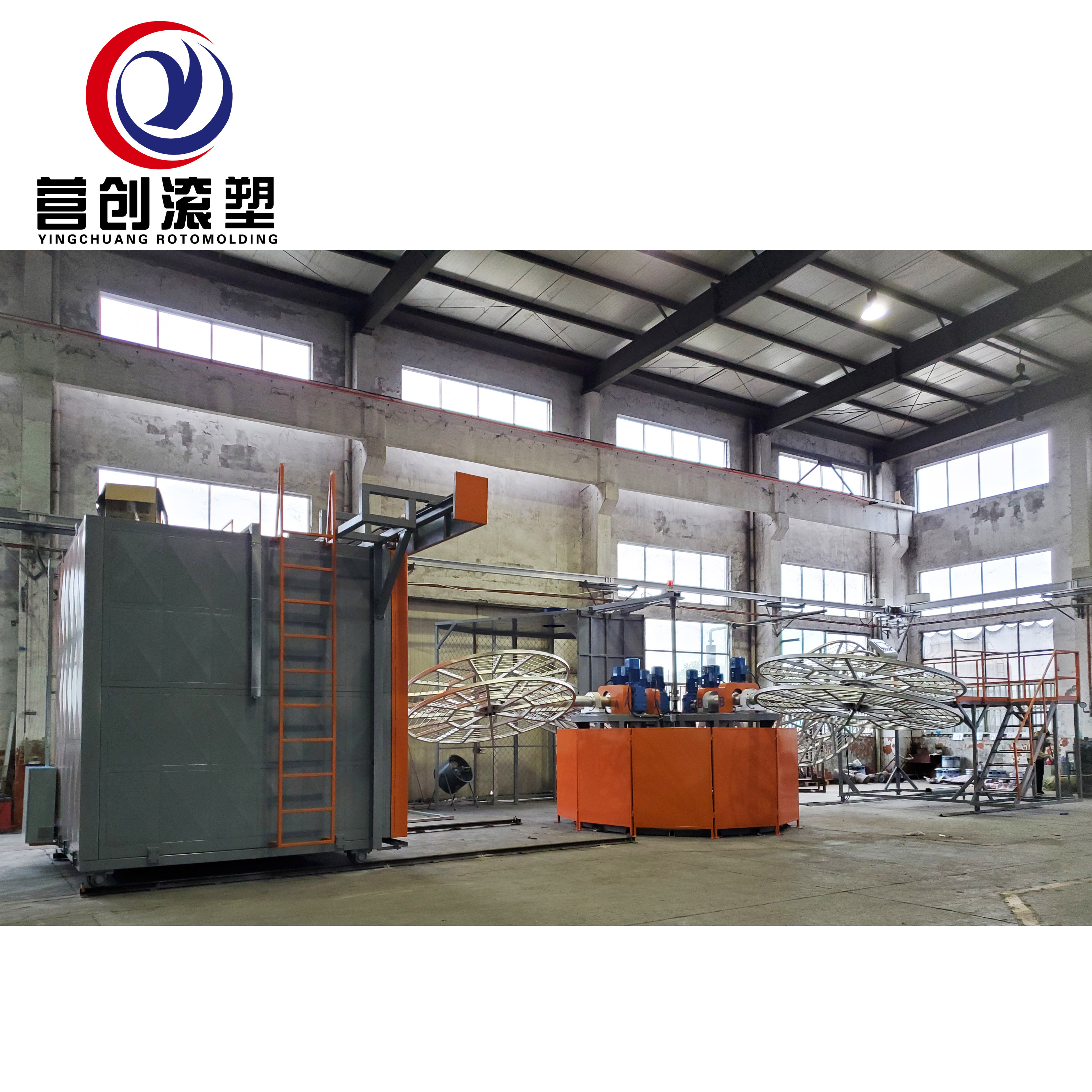 Roto Mold Machine Fuel Tanks Water Tank Auto Parts Small Plastic Products Carousel Rotomolding Machine