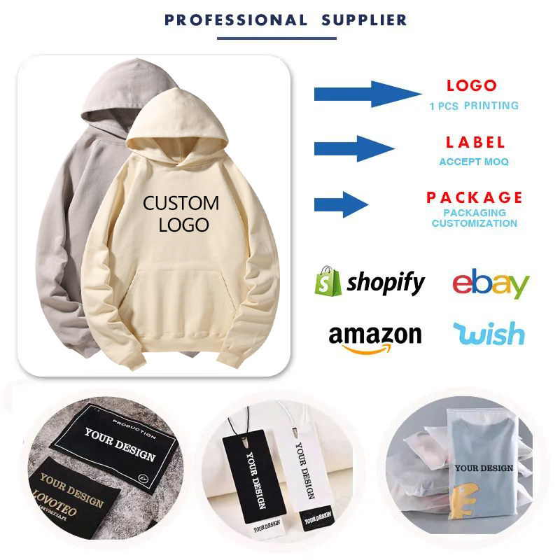 Custom High Quality 380 Gsm Cotton Drop Shoulder Loose Men Pullover Hoodie