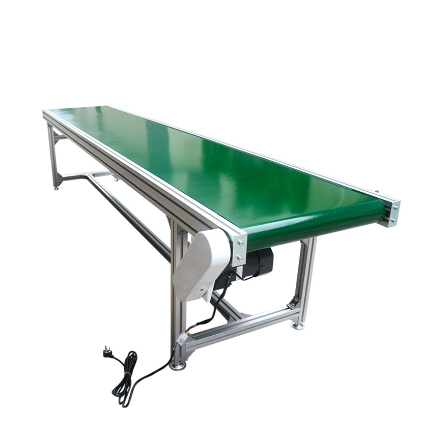 Firewood Bags Transfer Belt Conveyor Adjustable Height Stainless Steel Sorting Table Green PVC Belts Conveyors