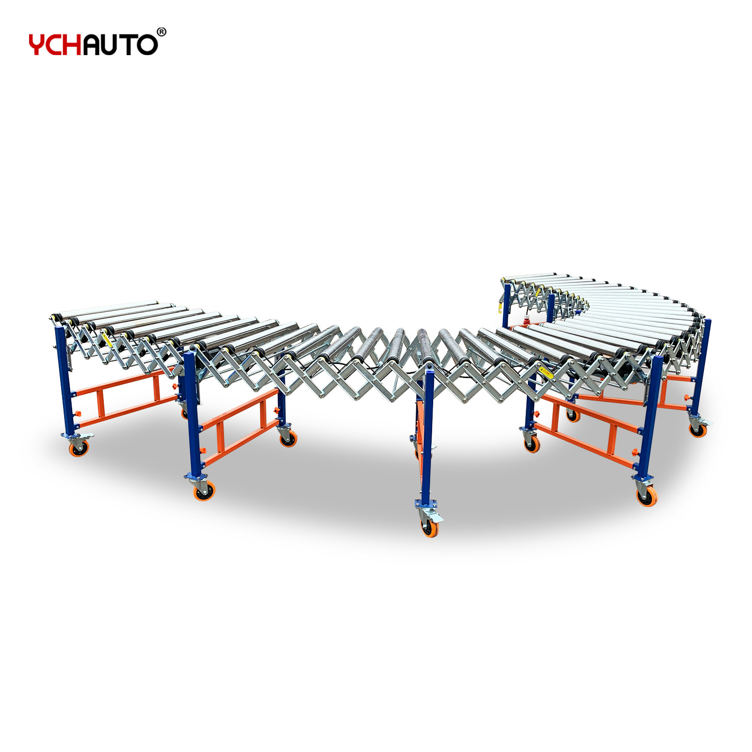 Powered poly v belt conveyor line double directions running loading unloading box durable flexible roller conveyor