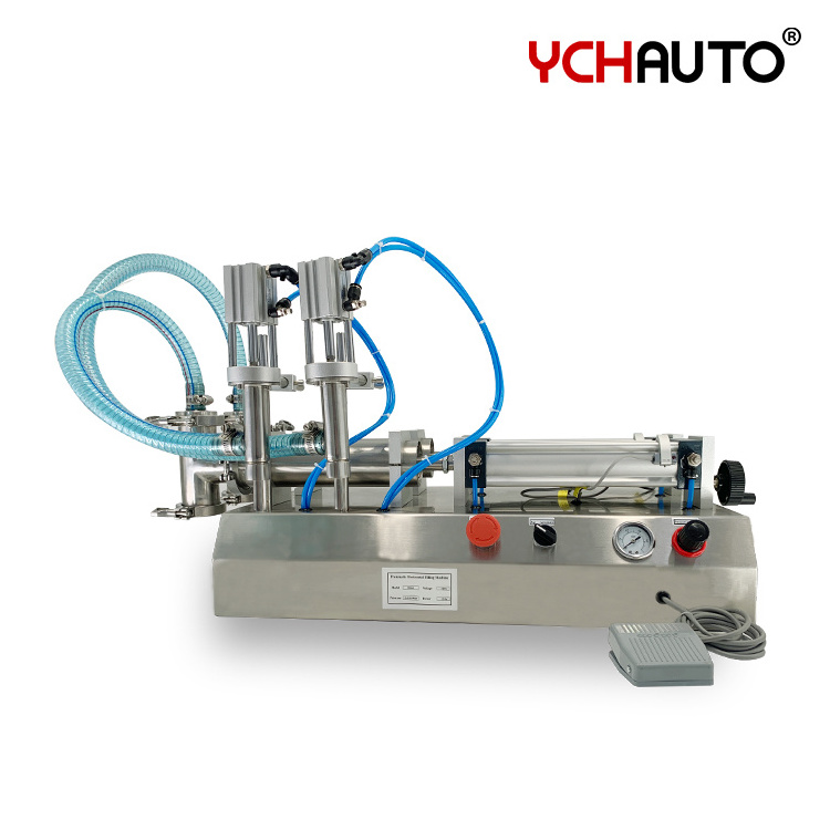 Stainless steel filling machine double nozzles semi automatic liquid filling machine with high accuracy desktop small machine