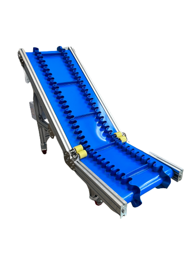 Skirt Side Wall Inspection Belt Conveyor Box Plastic Production Line Transfer Conveyors with Blue Color