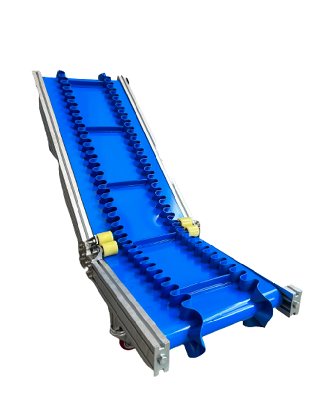 Skirt Side Wall Inspection Belt Conveyor Box Plastic Production Line Transfer Conveyors with Blue Color