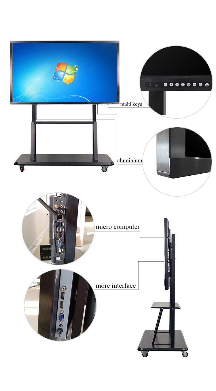 75inch ouch panel High Quality IR 4K Touch Screen Smart Interactive Whiteboard for Office Conference and School Teaching