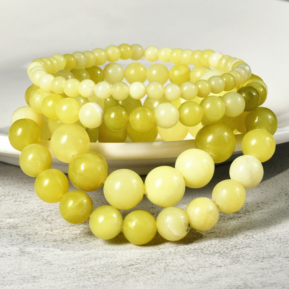 New Arrival Handmade Stone Jewelry Natural Lemon Jade Beaded Bracelet Grape Color One Loop Stone Bracelet