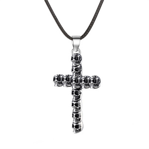 New Cross Necklace Retro Trend Skull Gothic Necklace Halloween Accessories Necklace