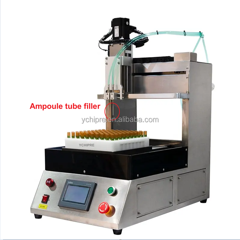 High Precision Rotary 2 Heads Valveless Ceramic Plunger Pump Quantitative Filling Machine For Ampoules Reagent Tube