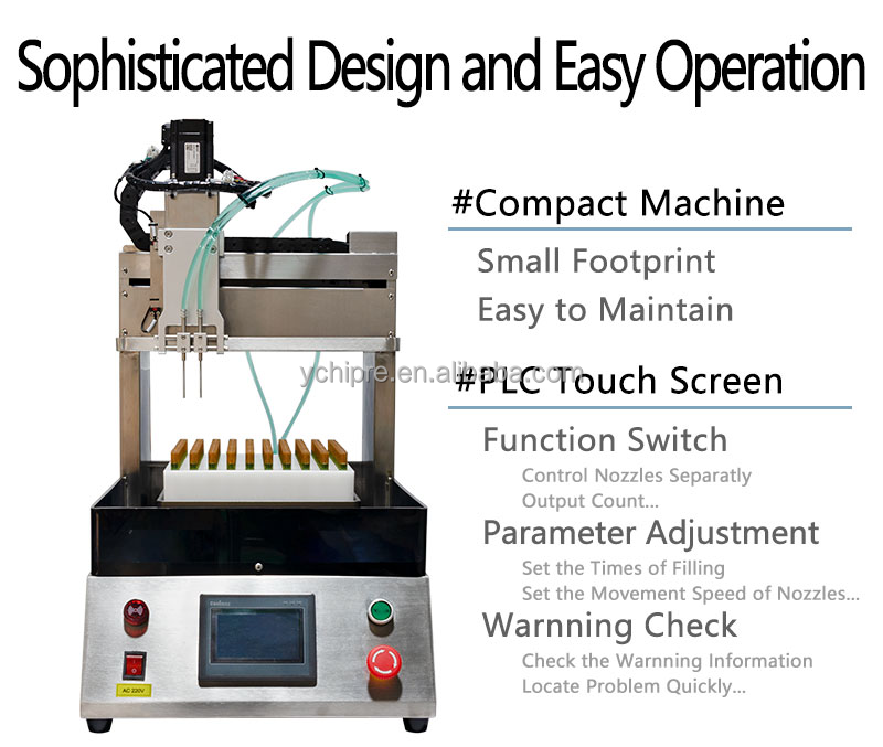 Split tube valveless plunger ceramic pump precision filling machine for ampoules reagent tube