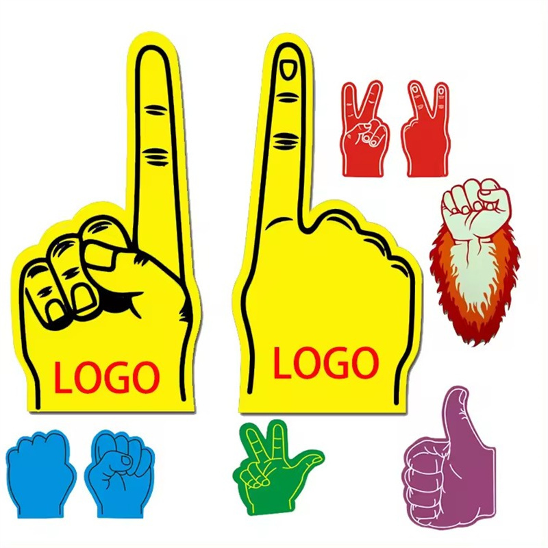 Custom Professional Big Eva/Sponge Foam Cheering No Minimum Foam Hand Number One Fan Finger With Logo Printing