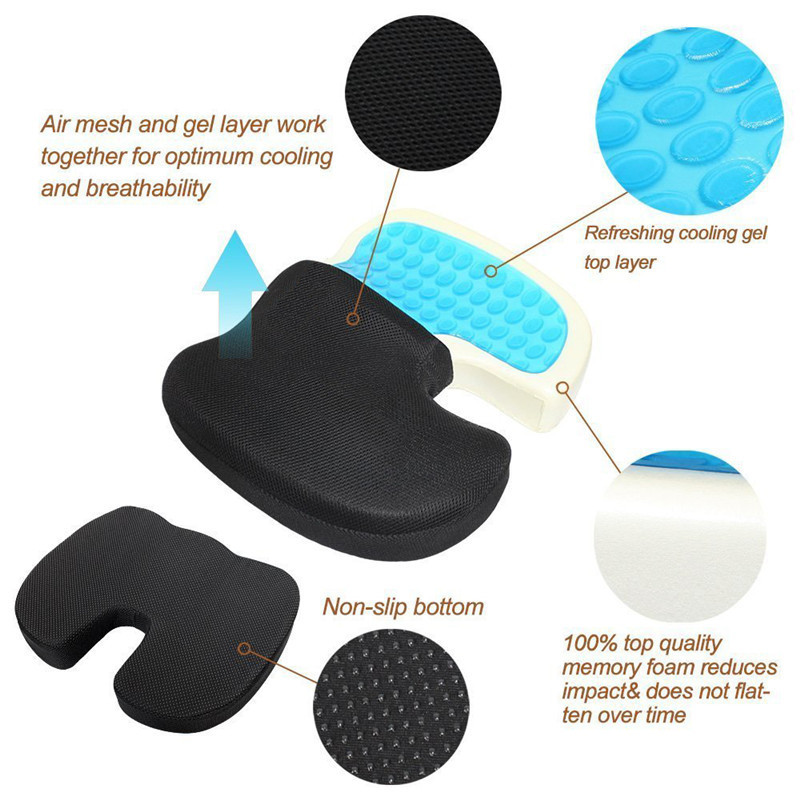 Wholesale Perfect Posture Prostate Wheelchair Silicone Cooling Coccyx Memory Foam Orthopedic Gel Car Seat Cushion