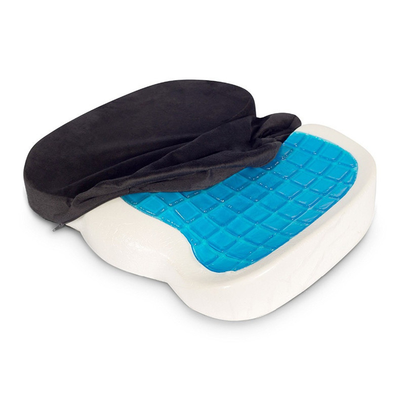 Elderly Office Coccyx Orthopedic Silicone High Density Memory Foam Gel Seat Cushion For Wheelchair