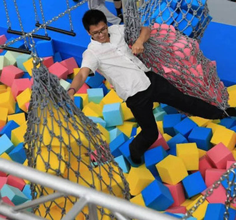 Big Trampoline Foam Pits Blocks and Gymnastics Cushion Cubes for Gyms and Extreme Sports