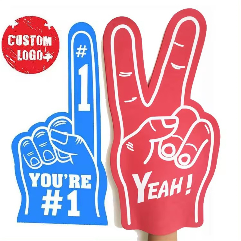 Custom Professional Big Eva/Sponge Foam Cheering No Minimum Foam Hand Number One Fan Finger With Logo Printing