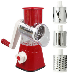 Multifunction Rotary Cheese Grater 3 Drum Blades Manual Slicer Cheese Shredder Kitchen Vegetable cutter onion chopper