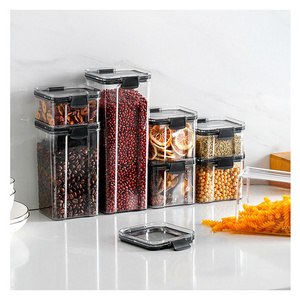 2021 hot sale pantry organization containers easy snap lock and BPA free kitchen container set candy rice jars with lids