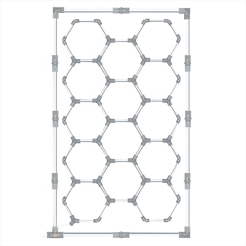 Hexagrid Led Garage Light 110v-220v Honeycomb Hexagon Detailing Light Work Light Ceiling Lamp For Car Workshop