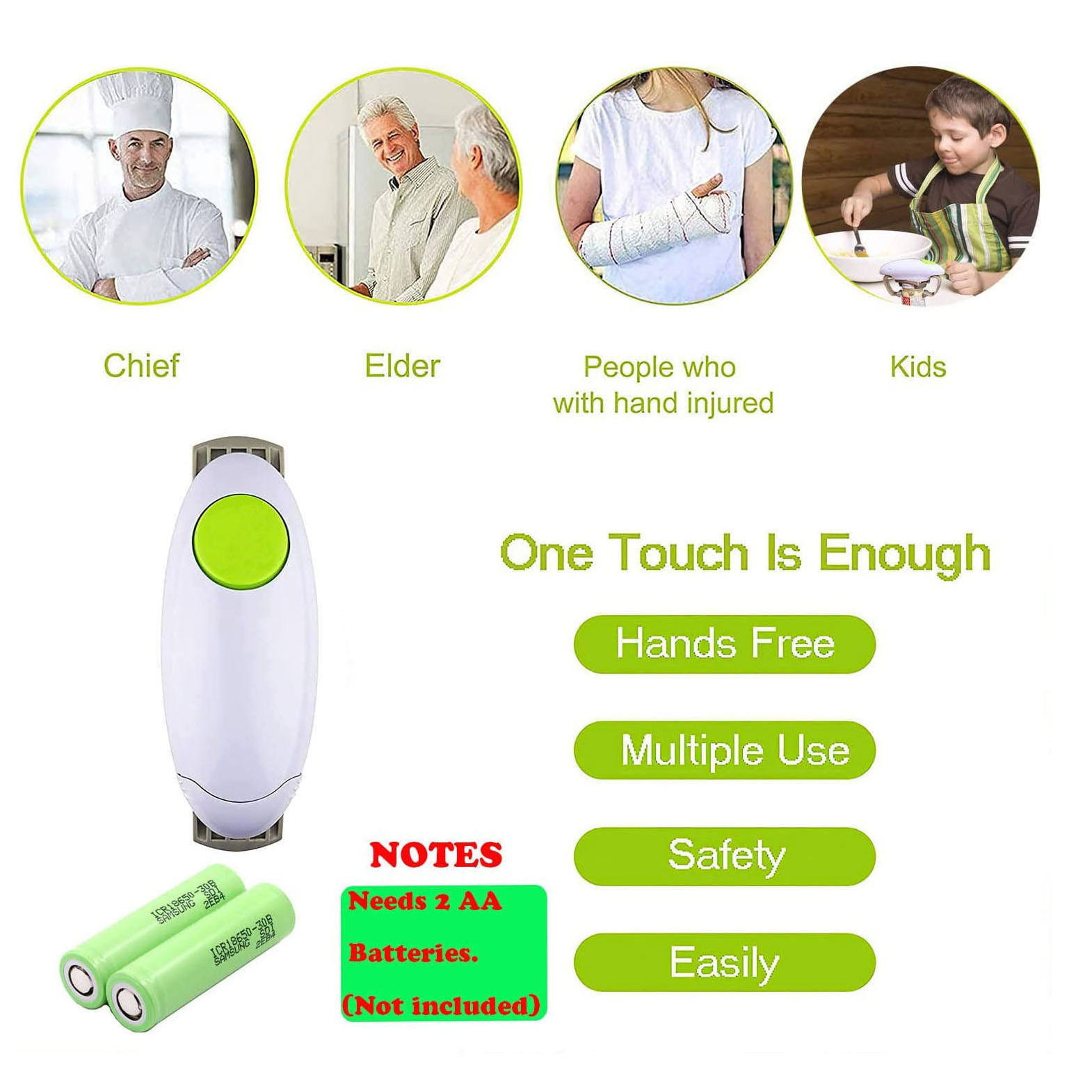 Hot selling Home Kitchen Handheld One Touch Tin Opener Automatic Electric Can Jar Opener