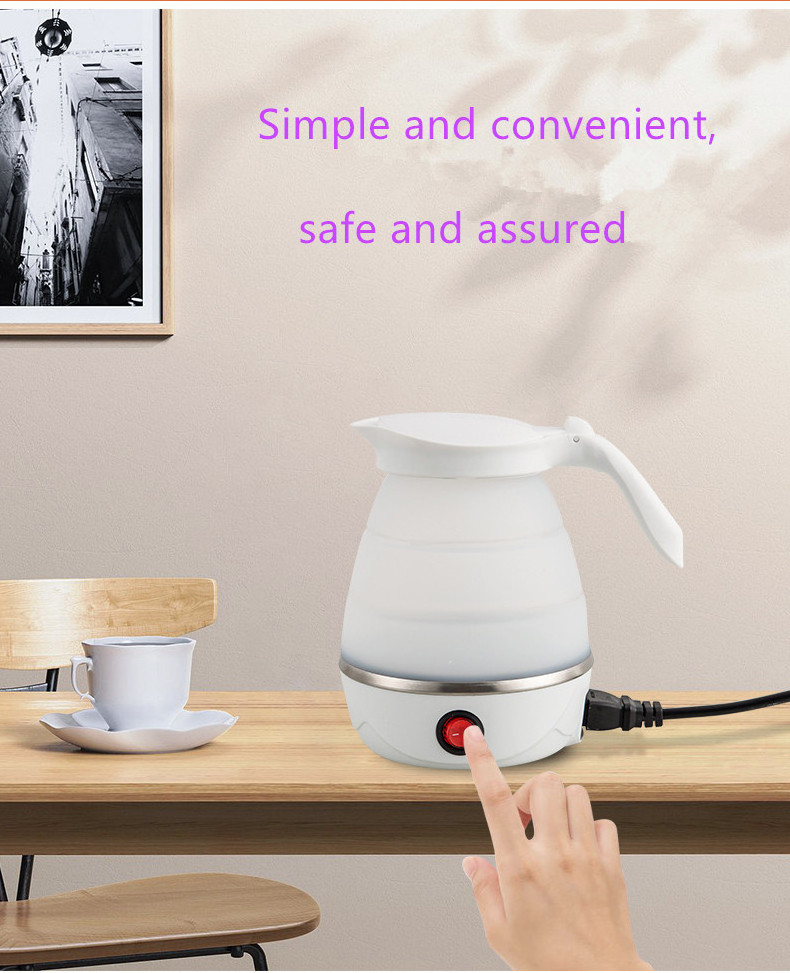 High Quality 0.6L Travel Mini Silicone Portable Foldable Electric Collapsible Electric Kettle Tea Kettle