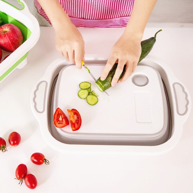 Foldable chopped and filtered cutting board multifunctional kitchen cutting board fruit and vegetable container picnic basket