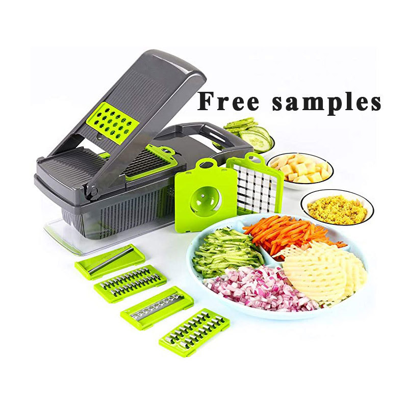 Multifunction 14 In 1  fruit vegetable tools manual mandoline slicer mini hand vegetable chopper slicer for kitchen cutter