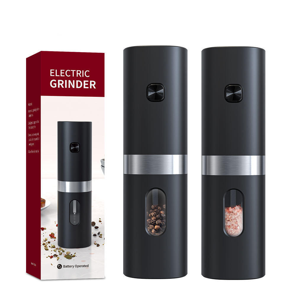 Electric ABS Battery Operated Salt And Pepper Mill Set Soft Feel Electric Plastic Salt Pepper Mill