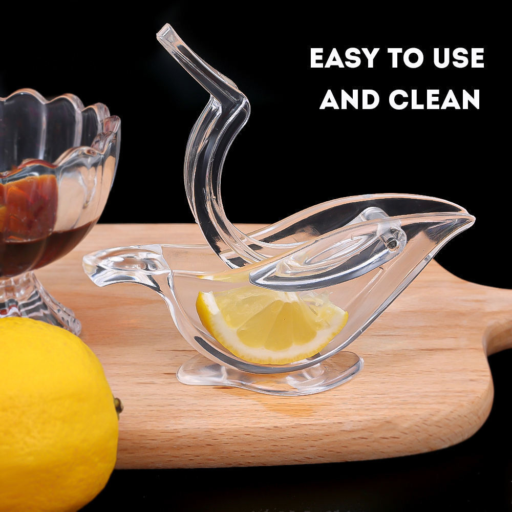 Lemon Clip Manual Transparent Fruit Juicer Home Kitchen Bar Gadget Bird Shape Lemon Wedge Squeezer